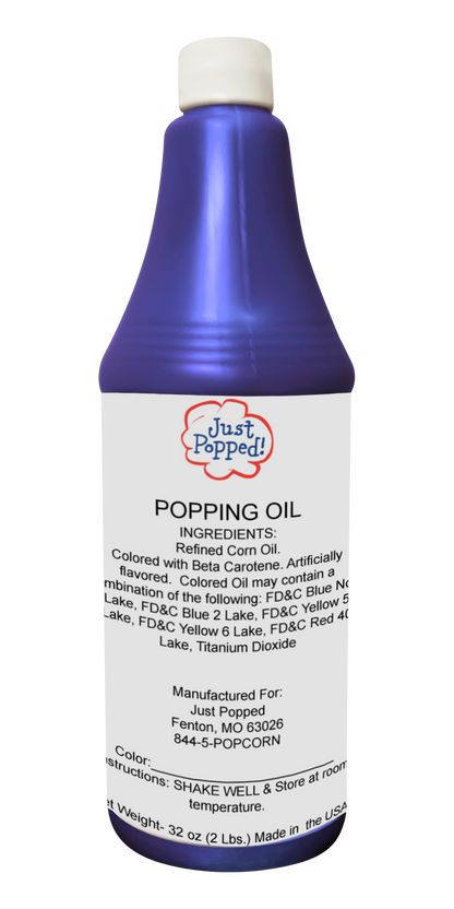 Blue Colored Christmas Popcorn Popping Oil 32 Oz