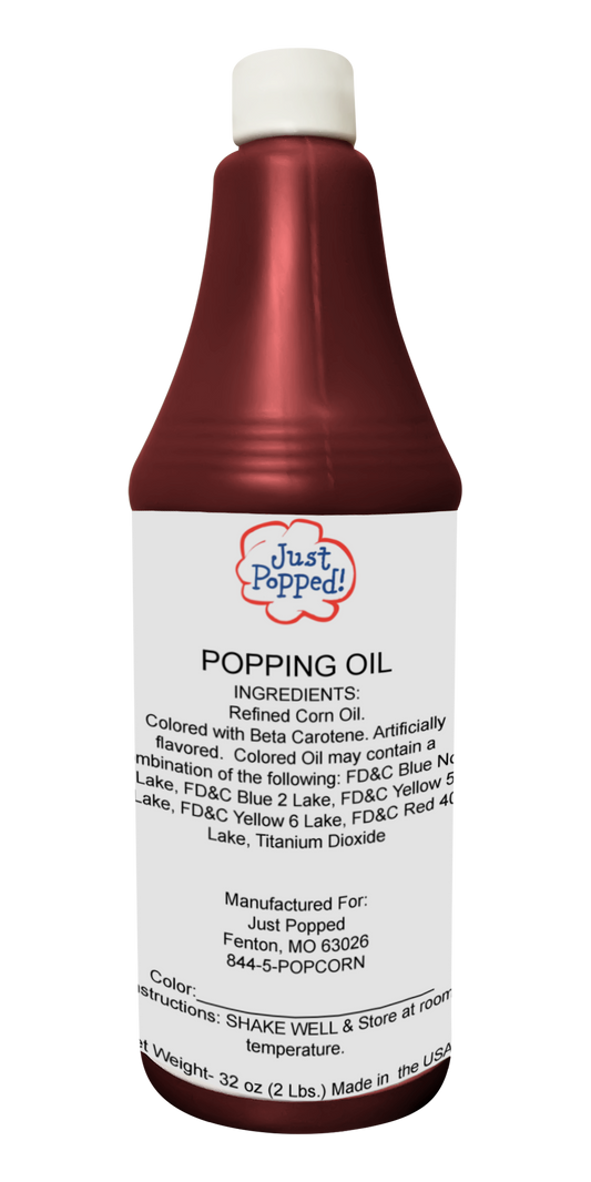 Maroon Christmas Colored Popcorn Popping Oil 32 Oz