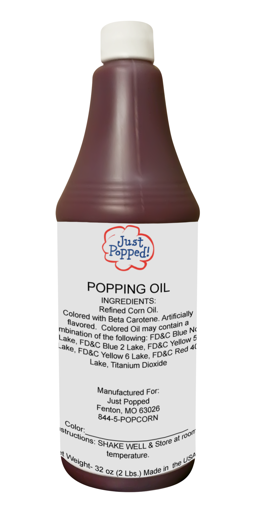 Christmas Red Colored Popcorn Popping Oil 32 Oz