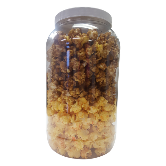 Chicago Style Gourmet Cheddar and Caramel Christmas Popcorn 1 Gallon Jar