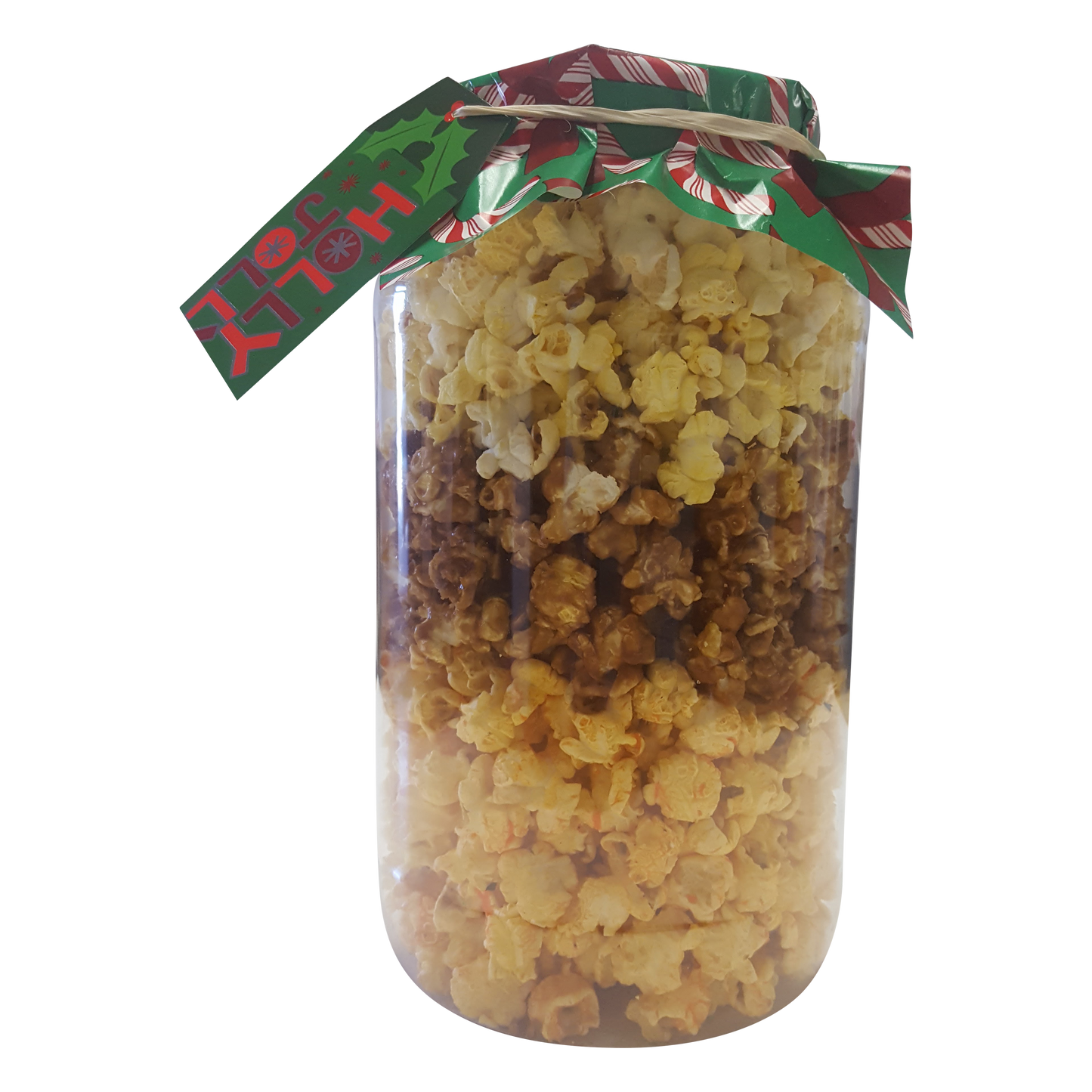 Classic trio Theater Butter, Cheddar Cheese and Caramel Christmas Popcorn 1 Gallon Gift Jar