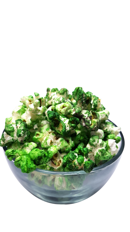 Green Popcorn in a bowl