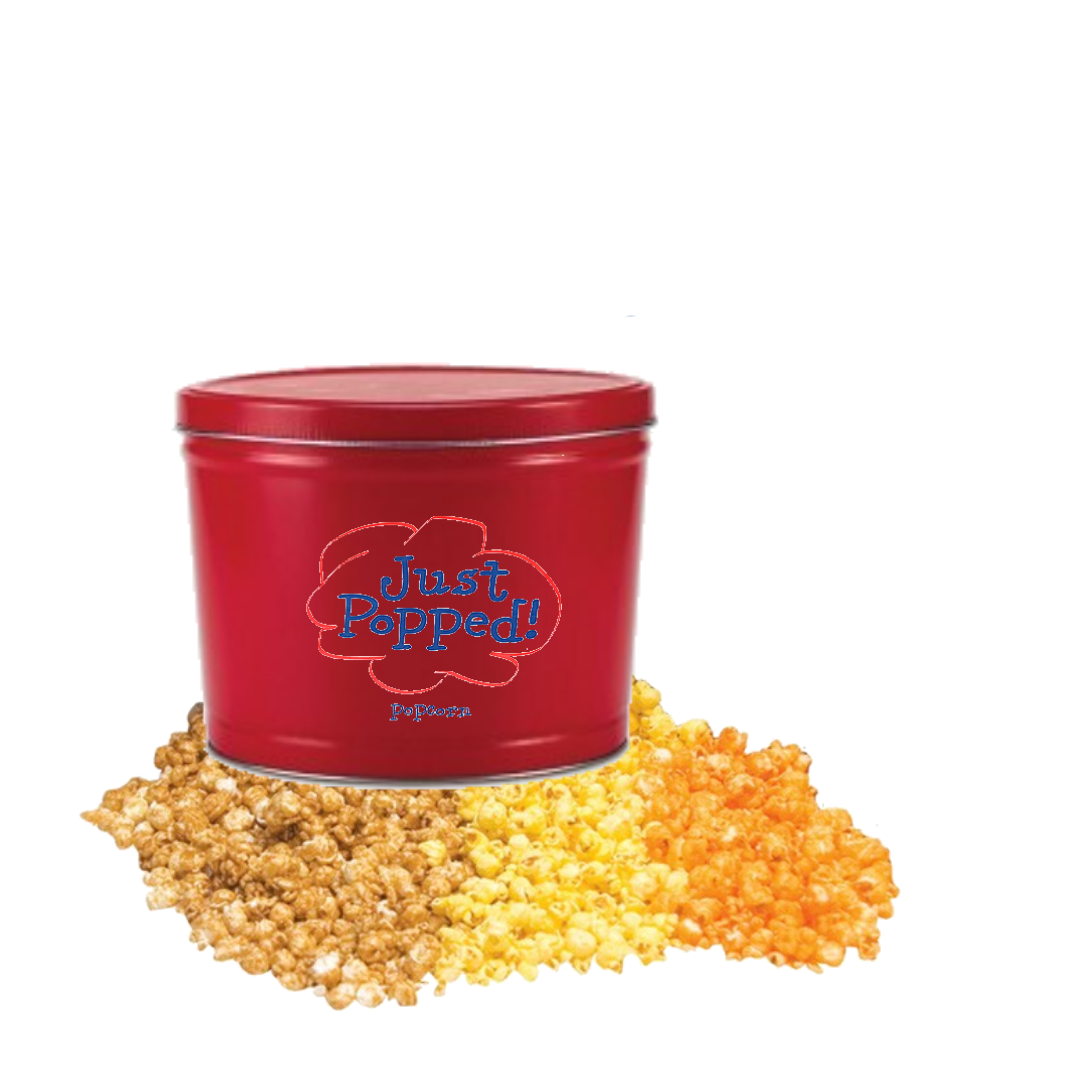 Gourmet Popcorn for Father Day, Holiday, Christmas, Weddings, Parties Sports Tin