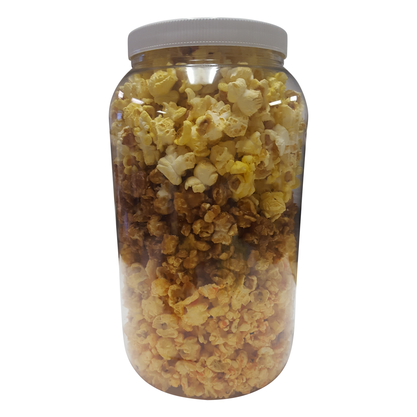 Classic trio Theater Butter, Cheddar Cheese and Caramel Christmas Popcorn 1 Gallon Gift Jar