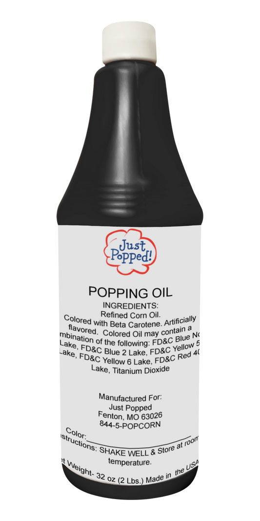 Black Colored Popcorn Popping Oil 32 Oz Best for Christmas