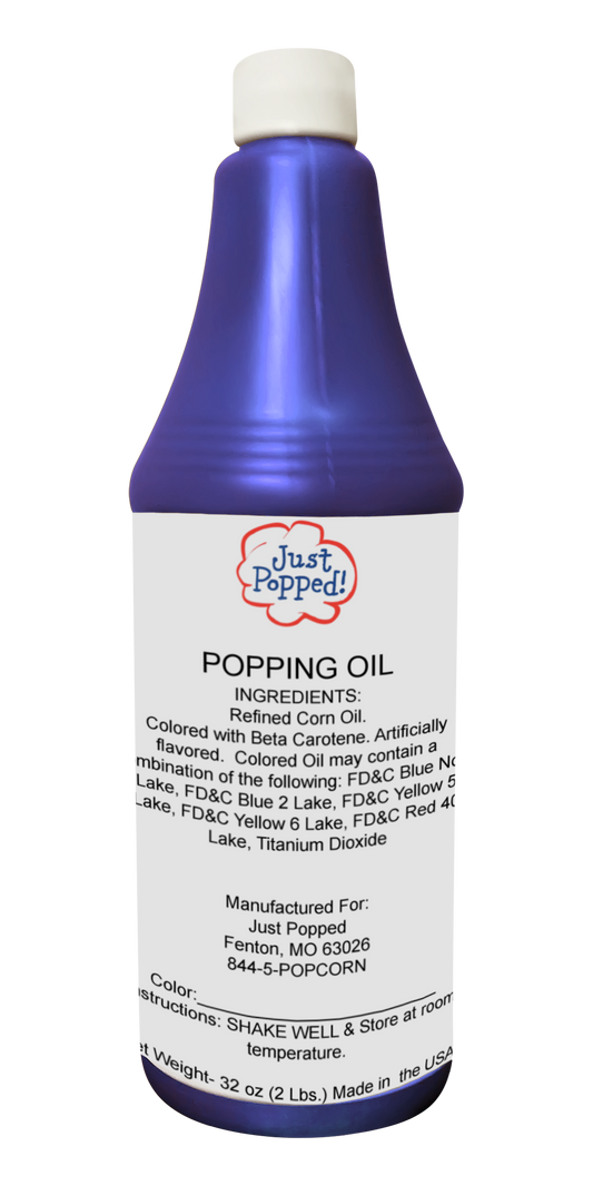 Blue Colored Christmas Popcorn Popping Oil 32 Oz