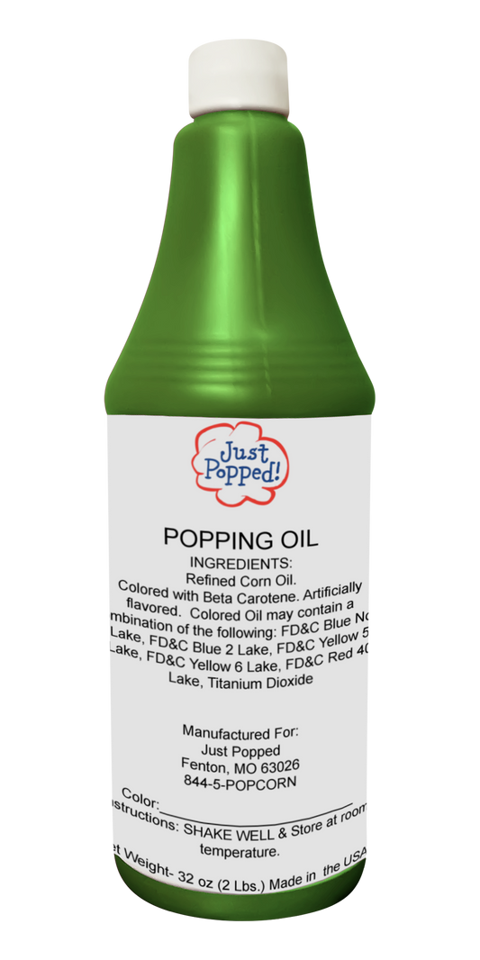 Green Christmas Colored Popcorn Popping Oil 32 Oz