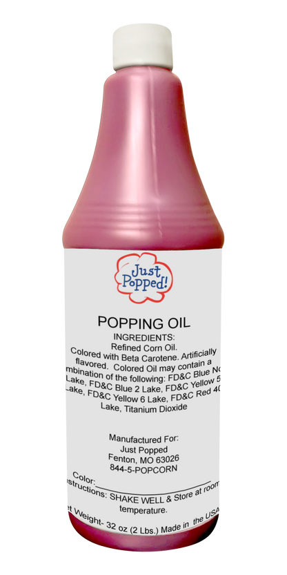 Christmas Pink Colored Popcorn Popping Oil 32 Oz