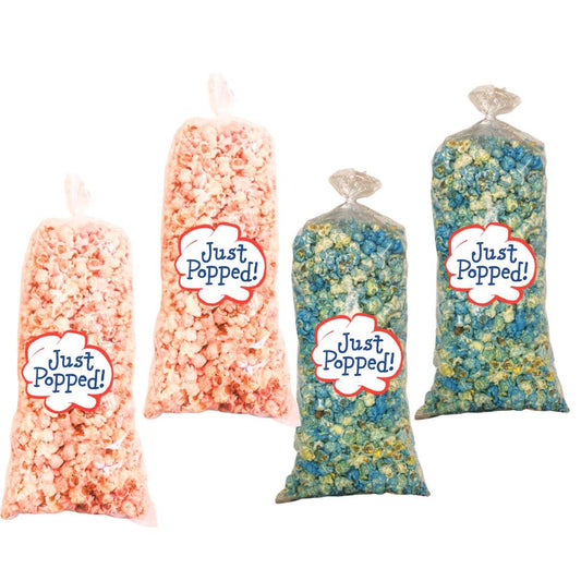Pink and Blue Baby Shower Gender Reveal Christmas Popcorn 4- Pack (72 Cups Per Case)
