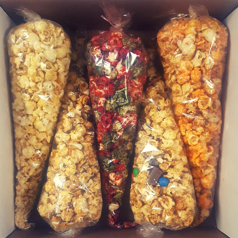 5 Gourmet Popcorn Cone Gift Box